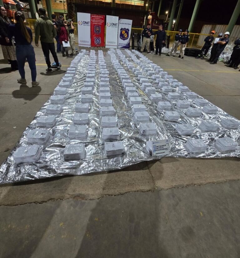 Incautan 509 kilos de cocaína con destino a Europa.