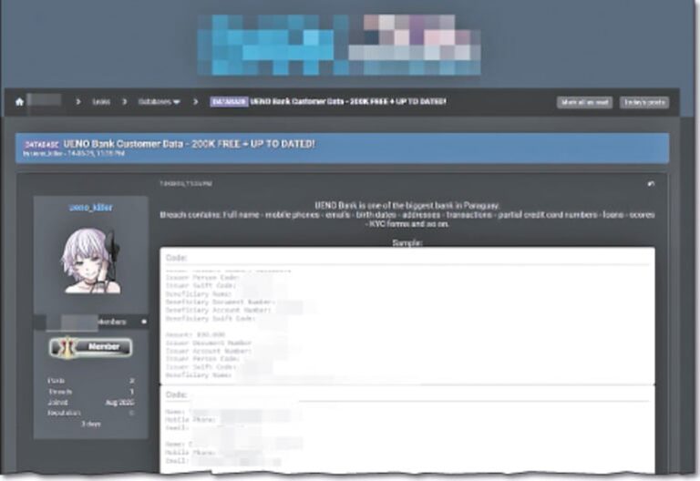 Miles de datos de un banco se filtran en línea.
