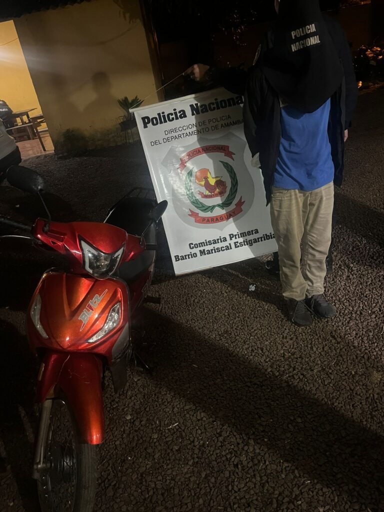 Aprehenden a joven por supuesto hurto y recuperan motocicleta robada en Pedro Juan Caballero