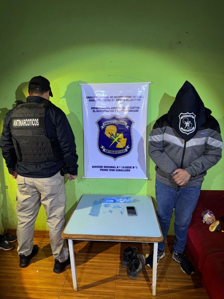 Allanan vivienda en Pedro Juan Caballero: detienen a joven e incautan cocaína