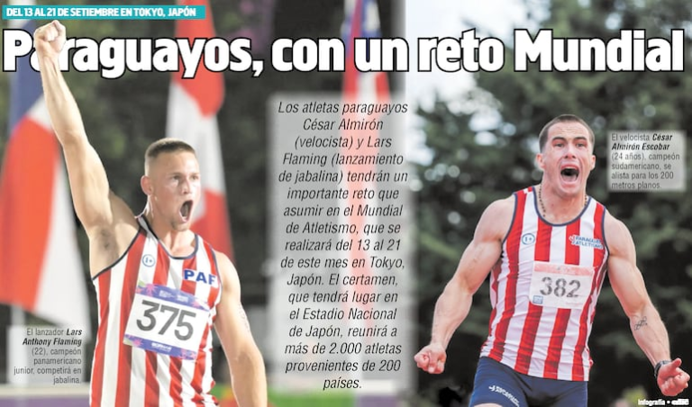 Atletas paraguayos participarán en el Mundial de Atletismo en Japón – Deportes en General
