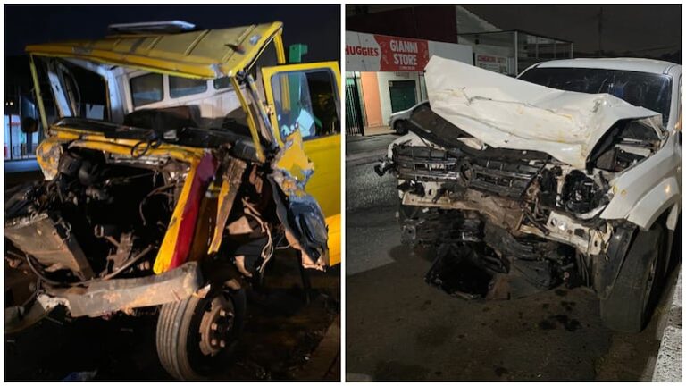 Choque entre camioneta y camión en Ñemby: dos heridos.
