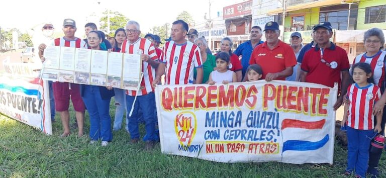Pobladores del km 24 de Minga Guazú exigen puente.