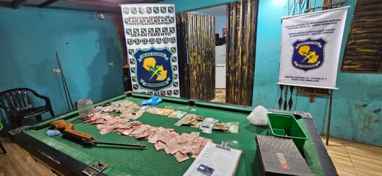 Operativo Antidrogas en Pedro Juan Caballero: Un detenido, rifle y restos de cocaína incautados