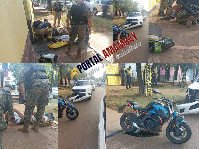 Tempranero accidente: Un motociclista sufre fractura expuesta tras chocar contra patrullera en Pedro Juan Caballero