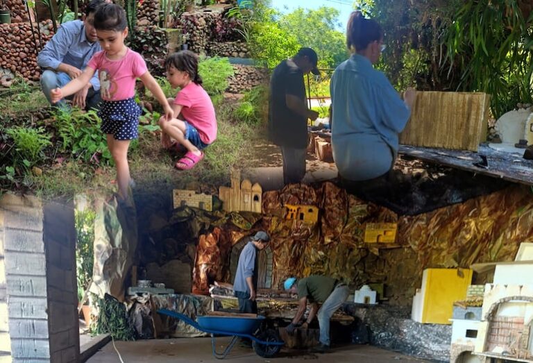 Familias paraguayas preparan pesebres para la Navidad.