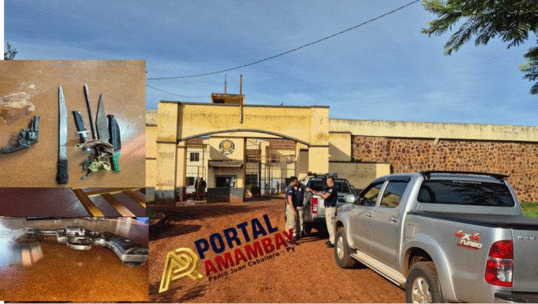 Hallan arma de fuego y armas blancas durante control en la Penitenciaría de Pedro Juan Caballero