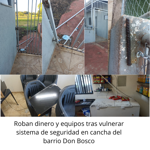 Forzan rejas, desactivan alarma y hurtan más de G. 2 millones de una cancha en Don Bosco