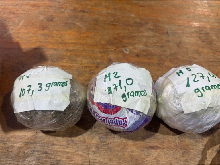 Droga y proyectiles arrojados en Tacumbú.