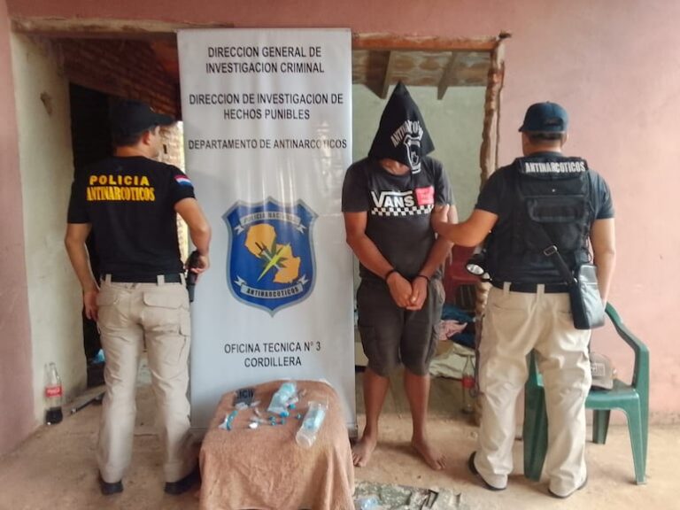 Eusebio Ayala: detienen a supuesto microtraficante en operativo.