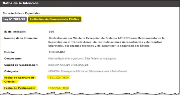 Migraciones elaboró licitación millonaria para aeropuertos en seis días.