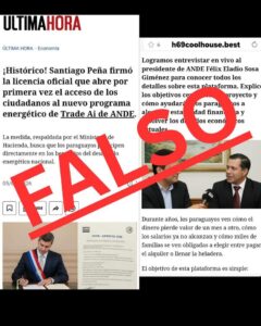 ANDE desmiente falsedad sobre programa energético Trade AI en redes sociales