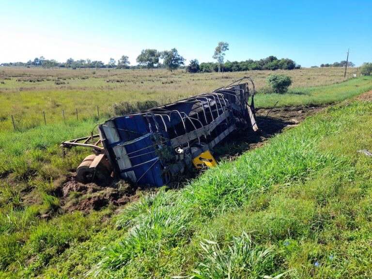 Caapucú: Volcadura de camión genera faena masiva en plena ruta PY01