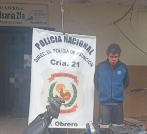 Joven arrestado en Asunción tras robar moto de su vecino