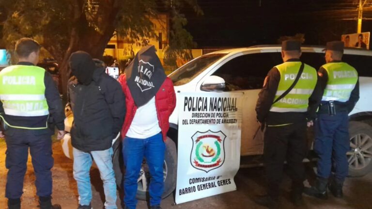 Dos jóvenes detenidos tras una persecución y presunto tiroteo en Pedro Juan Caballero
