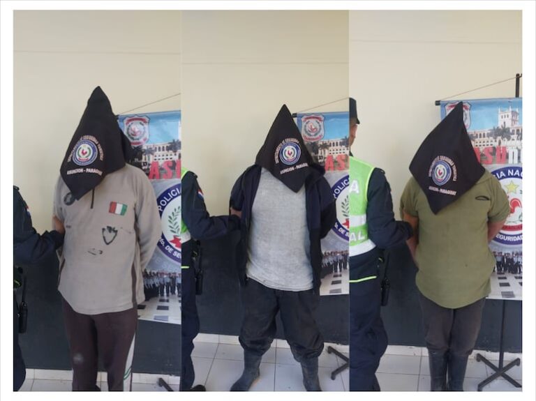 Tres hombres detenidos en Asunción con armas largas y machetillos