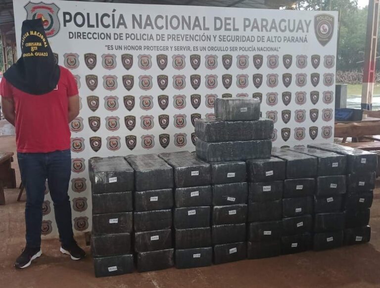 Aprehenden a hombre con 852 kilos de marihuana en Minga Guazú