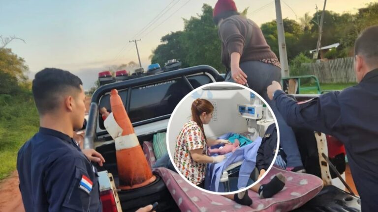 Bebé nace en patrullera tras intervención policial en Aquino Cué.