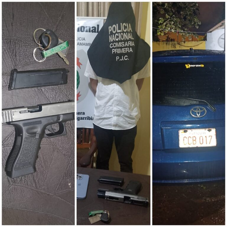 Joven ebrio con réplica de pistola detenido en Pedro Juan Caballero.