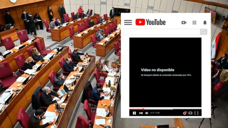 FIFA solicita bloquear transmisión de sesión senatorial paraguaya en YouTube.